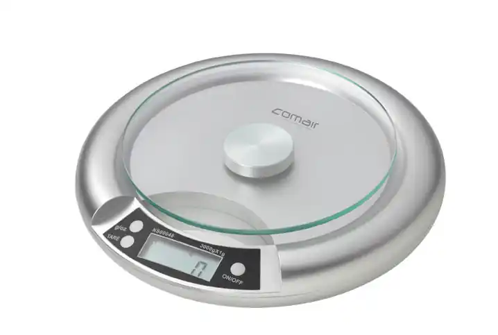 Comair Digitalwaage Q91 Glaswiegefläche 0-3000g silber runde Form inklusive Batterie Aktuell