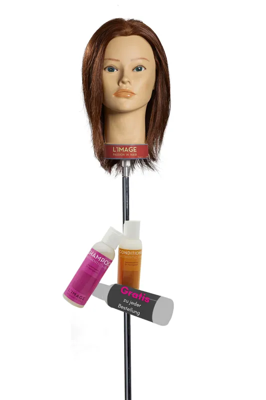 Sonderangebot Limage Übungskopf Rita 20cm dunkelblond indisches Echthaar