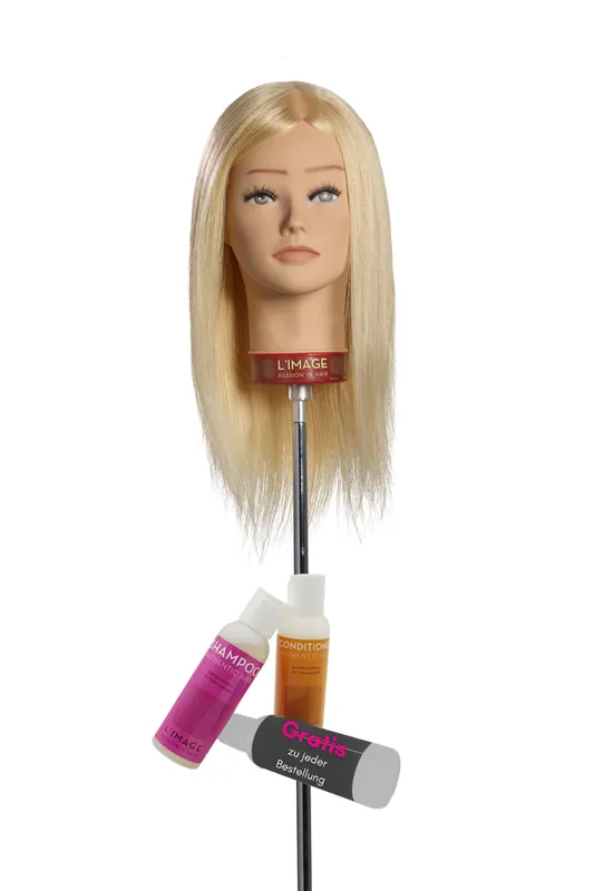 Wochenendangebot Limage Übungskopf KATHRIN 35cm lichtblond indisches Echthaar