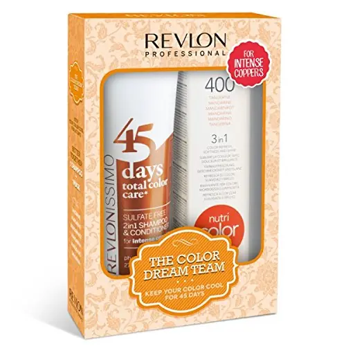 Echt Revlon Revlonissimo 45 Days Intens Coppers 275 ml + Revlon Nutri Color Mandarine 400 100ml