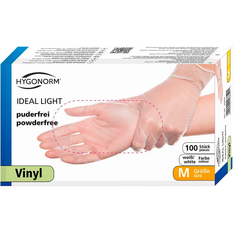 Beliebt Hygonorm Einweghandschuh IDEAL LIGHT, puderfrei, Vinyl M , 100 Stück