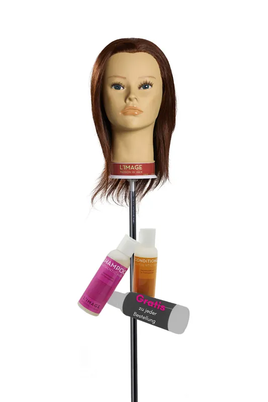 Limage Übungskopf STEFFI 25cm dunkelblond indisches Echthaar Saisonangebot