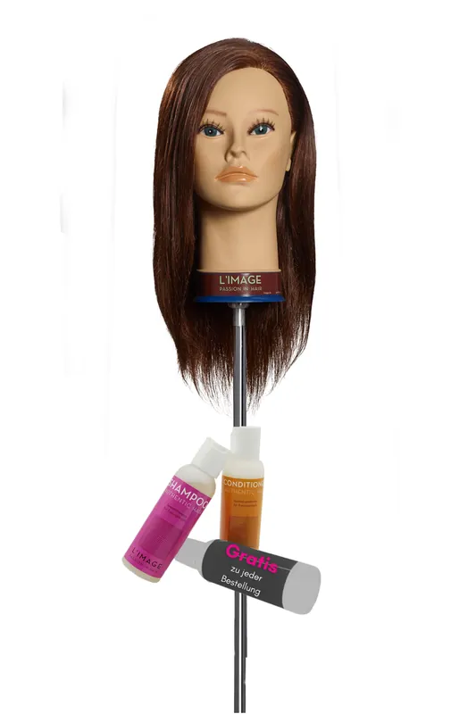 Limage Übungskopf NICOLA 35cm dunkelblond indisches Echthaar Expressversand