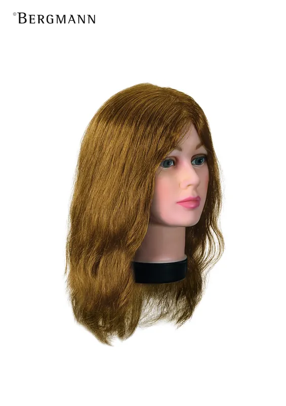 Bergmann Übungskopf TEENY , Natura , blond, Echthaar 30-35cm Nur Heute