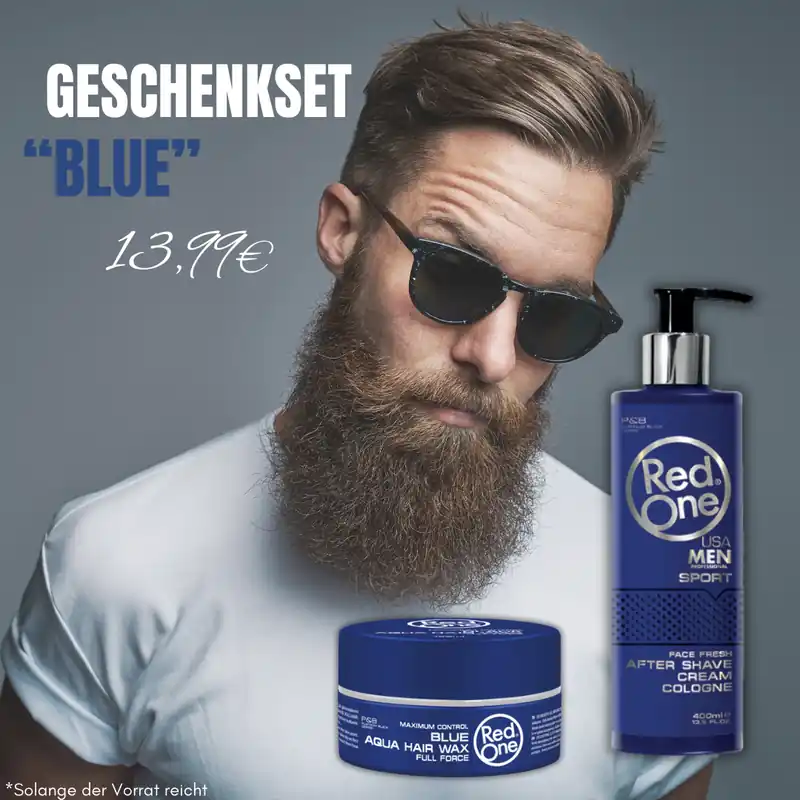 REDONE AFTER SHAVE CREAM COLOGNE SPORT 400ML / REDONE AQUA & GEL HAIR WAX BLUE 150ML / Geschenkset Sonderaktion
