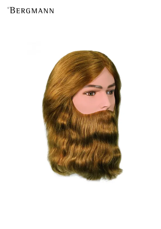 Kracherpreis Bergmann Übungskopf AMIGO mit BART , blond, Echthaar 20cm