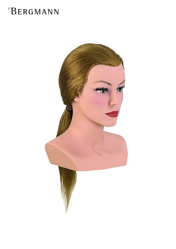 Top-Angebot Bergmann Übungskopf Competition MEDIUM, mit Wimpern, Blond, Echthaar 40-45cm
