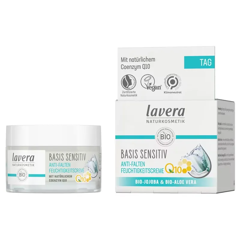 Neu Im Sortiment Lavera Anti-Falten Feuchtigkeitscreme Q10 basis sensitiv 50 ml
