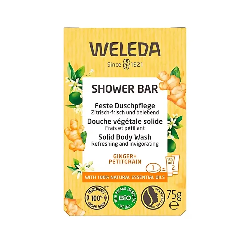 Günstig Weleda Feste Duschpflege Ginger + Petitgrain 75 g