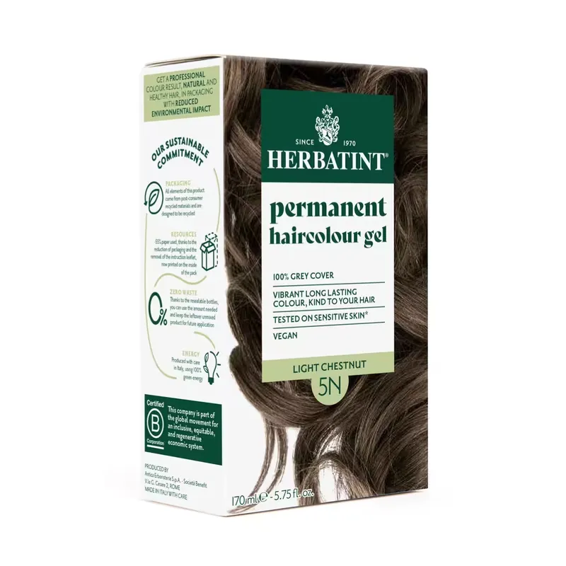 Herbatint Haarfärbegel 5N Hell Kastanienbraun 170 ml Echt