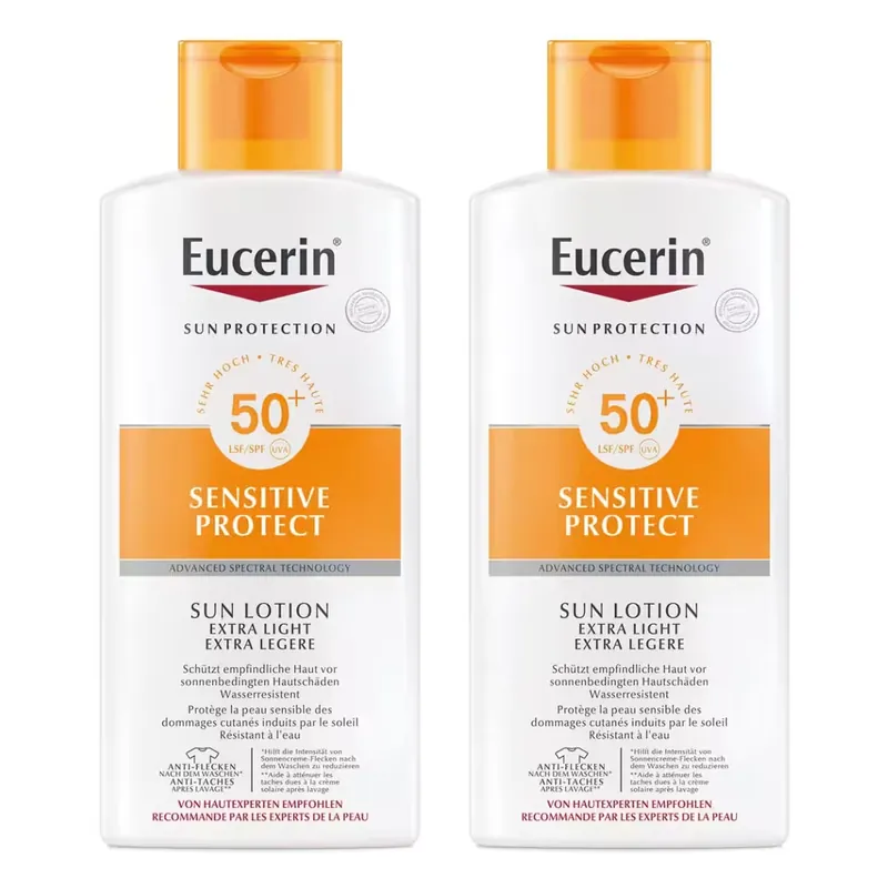Schnäppchen Eucerin Sun Body Lotion extra leicht LSF 50+ 2x 400 ml