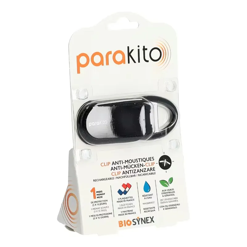 Markenware Parakito Clips für Kinderwagen Rucksack schwarz