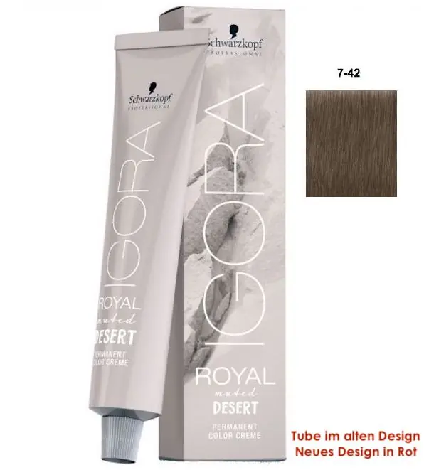 Schwarzkopf Igora Royal 7-42 mittelblond beige cendre Abverkauf