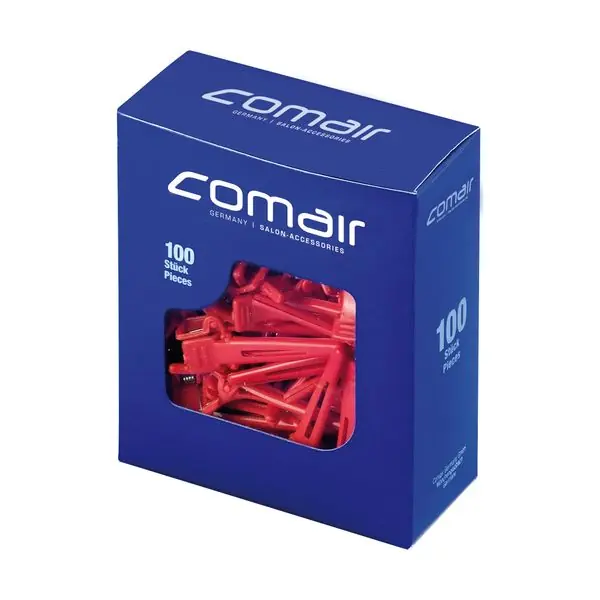 Nur Für Kurze Zeit Comair Friseurzubehör Plastik Clips 1-schenkelig Kurz Rot Box