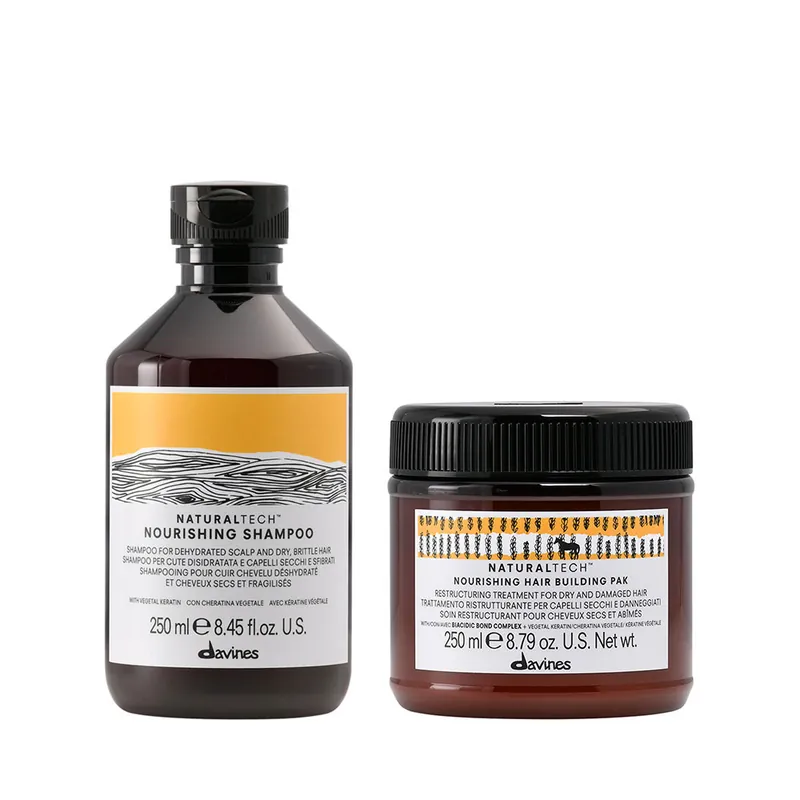 Davines Nourishing Set - Shampoo 250ml + Hair Building Pak 250ml Schnäppchen