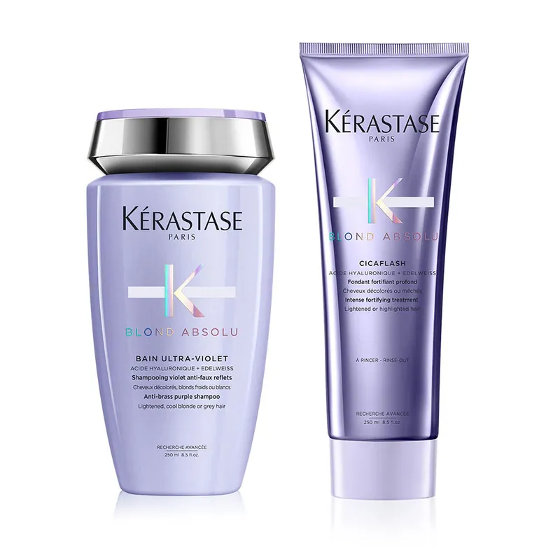 KÉRASTASE Blond Absolu Set Bain Ultra Violet 250ml + Cicaflash Fondant 250ml Heißes Angebot