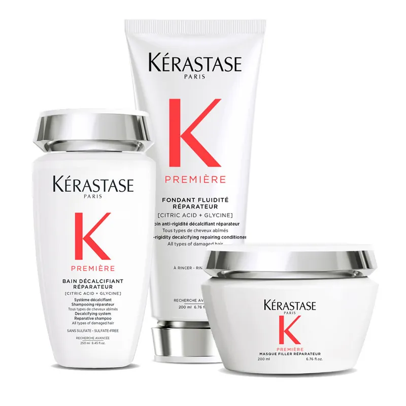 Beliebt KÉRASTASE Première Set - Shampoo für geschädigtes Haar 250 ml + Conditioner für geschädigtes Haar 250 ml + Haarmaske für geschädigtes Haar 200 ml