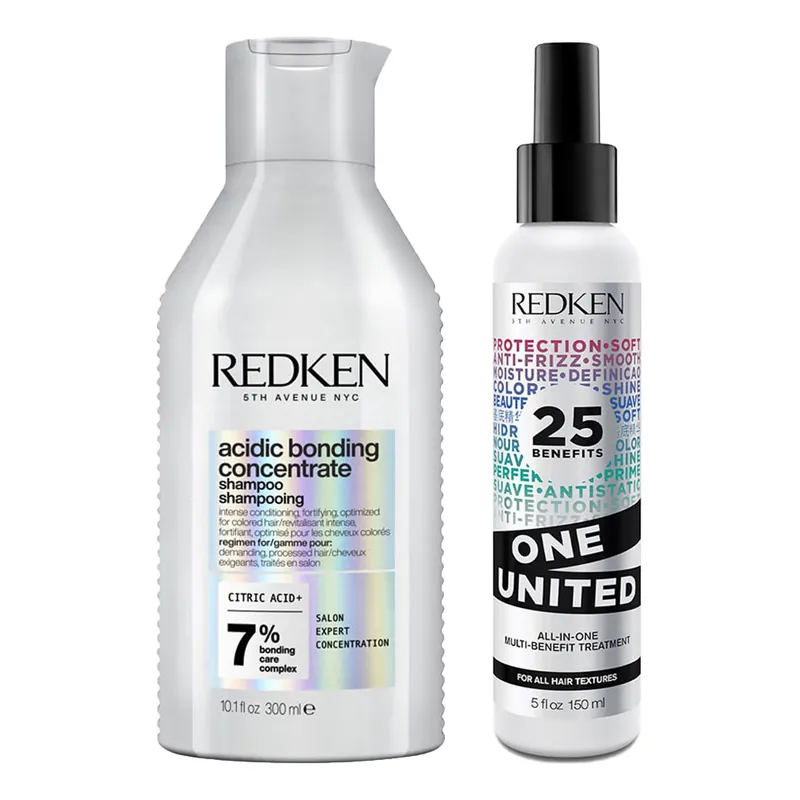 Redken Acidic Bonding Concentrate Set Shampoo 300 ml + One United Elixir 150 ml Letzte Chance