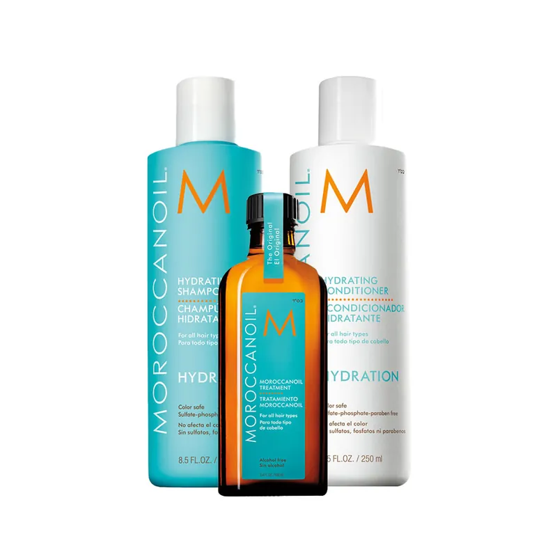 Neue Ware Moroccanoil Feuchtigkeits Set Shampoo 250 ml + Conditioner 250 ml + Treatment 100 ml