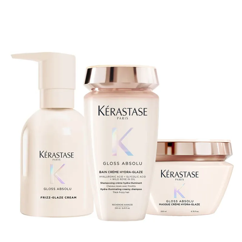 Mega-Angebot KÉRASTASE Gloss Absolu Set Bain Crème Hydra Glaze 250 ml + Masque Crème Hydra Glaze 200 ml + Frizz Glaze Cream 240 ml
