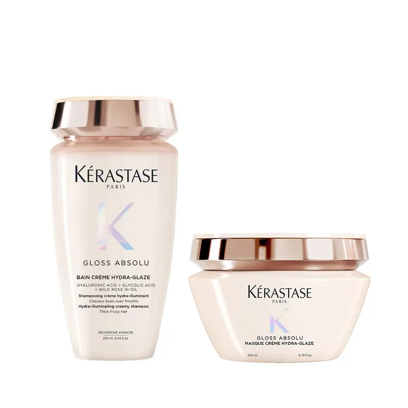 Echt KÉRASTASE Gloss Absolu Set Bain Crème Hydra Glaze 250 ml + Masque Crème Hydra Glaze 200 ml