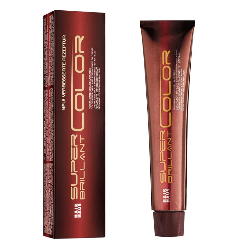 Top-Angebot Hair Haus Super Brilliant Color SBC Haarfarbe 55-55mm Hellbraun intensiv mahagoni 100 ml