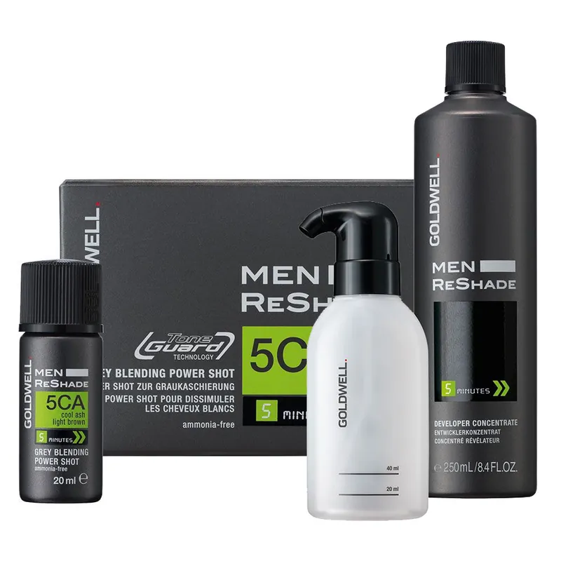 Top-Angebot Goldwell Men Reshade 5CA 4 x Shots 20 ml + Entwicklerkonzentrat 250 ml & Applikator