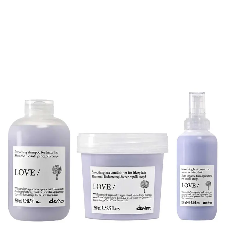 Davines LOVE SMOOTH Set - Shampoo 250 ml + Conditioner 250 ml + SMOOTHING Serum 150 ml Bestpreis