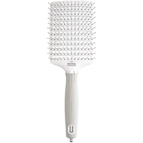 Neu Olivia Garden Expert Care Vent Nylonborsten Weiß&Grau L