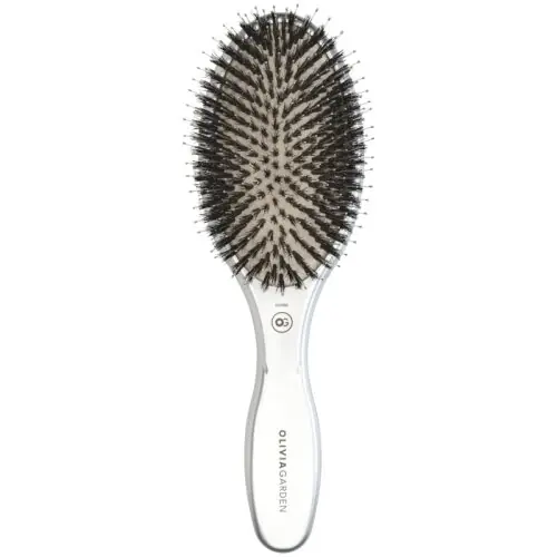 Olivia Garden Expert Care Oval Wildschwein-/Nylonborsten Silber Garantierte Lieferung