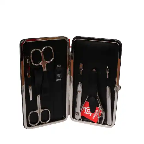 Pfeilring Manicure-Etui 7-teilig sz Rahmen, Rindleder, Nickel-Füllung Bestpreis