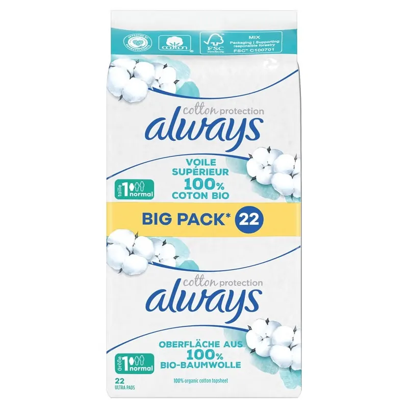 Ultra Binde Cotton Protection Gr1 Normal mit Flügeln BigPack Schnäppchen
