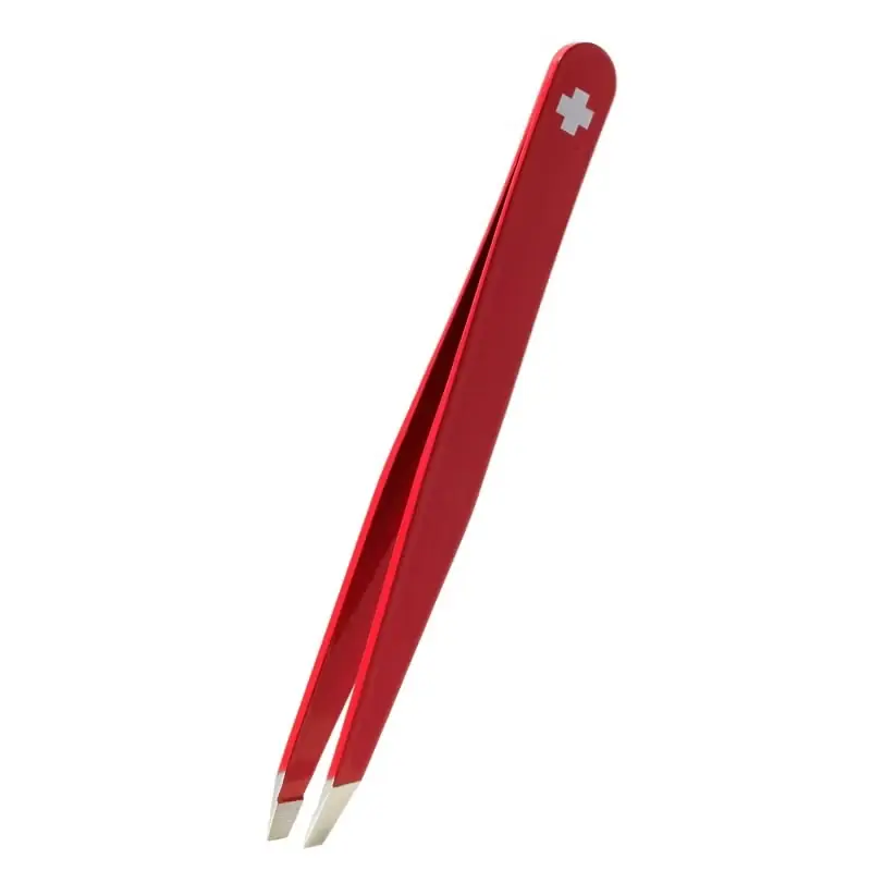 Sonderaktion Pinzette Schweizerkreuz schräg rot Inox