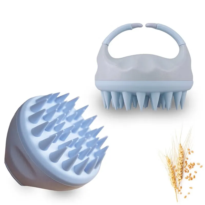 Massage & Care Brush Scalp aus Weizenstroh blau Online Kaufen