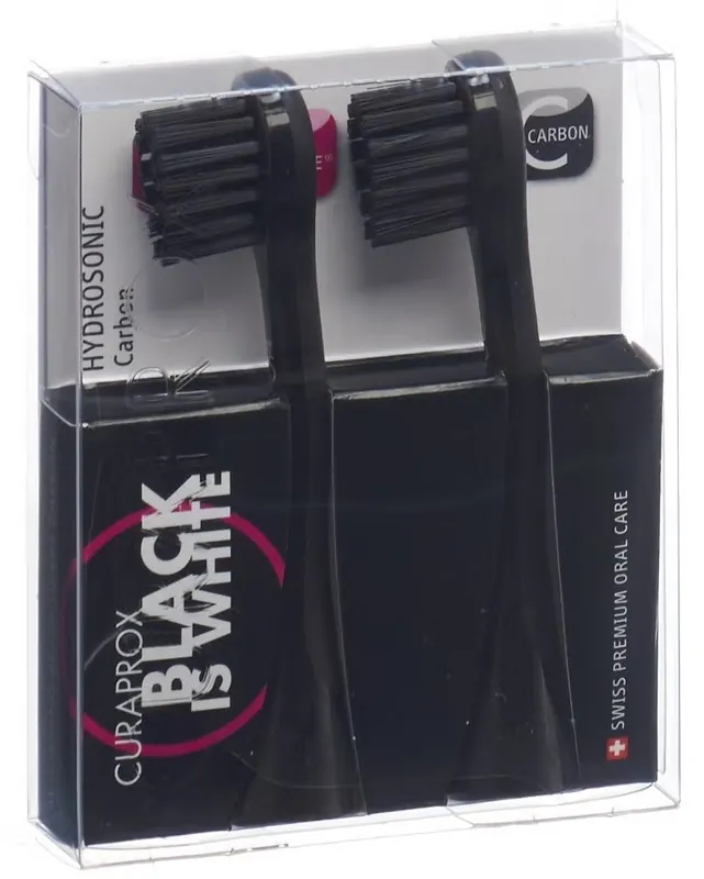 Hydrosonic Black is White sonic toothbrush head carbon duo pack Sichere Zahlung
