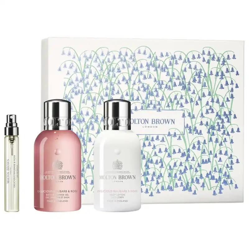 Bath Body - Delicious Rhubarb & Rose Travel Gift Set Neu
