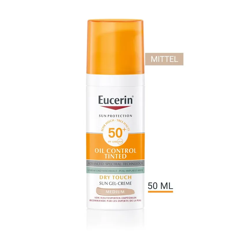 SUN Face Oil Control Gel-Creme getönt medium LSF50+ Preisknaller