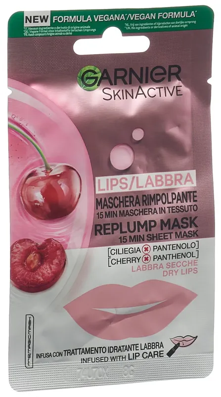 SkinActive Lippentuchmaske Kirsche & Panthenol Expressversand
