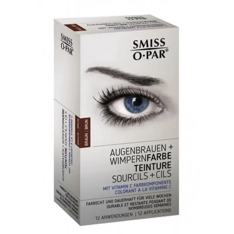 Augenbrauen- und Wimpernfarbe braun Highlight