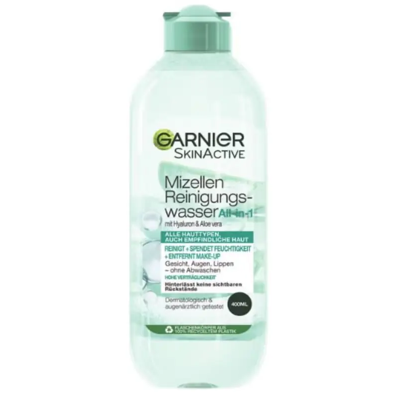Zertifiziert SkinActive Mizellen Reinigungswasser All-in-1 mit Hyaluron und Aloe Vera
