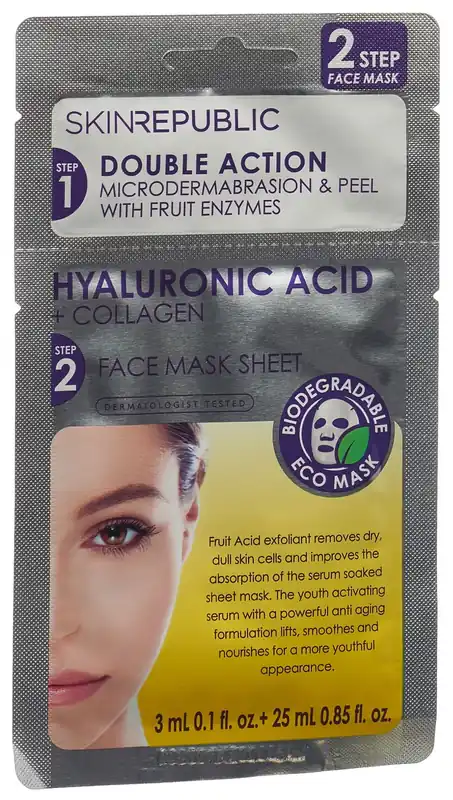 2 Step Hyaluronic Acid + Collagen Face Mask Preiswert