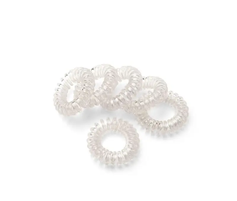 Spiral-Haargummis dünn 3cm transparent Neuheit