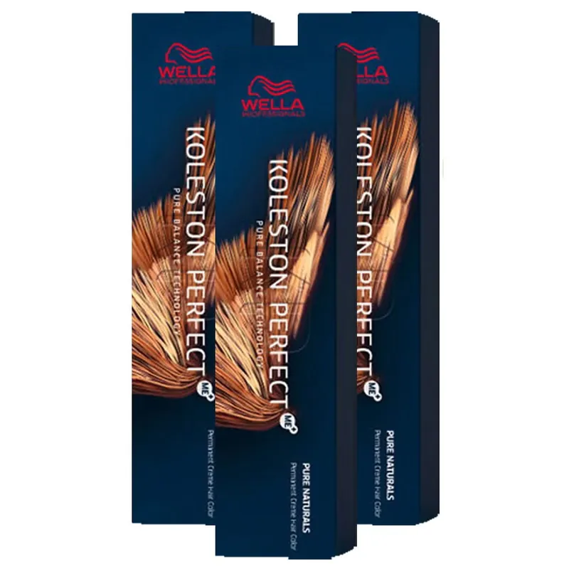 Rabatt Koleston Perfect ME+ Pure Naturals 3er Set 5/0 Hellbraun