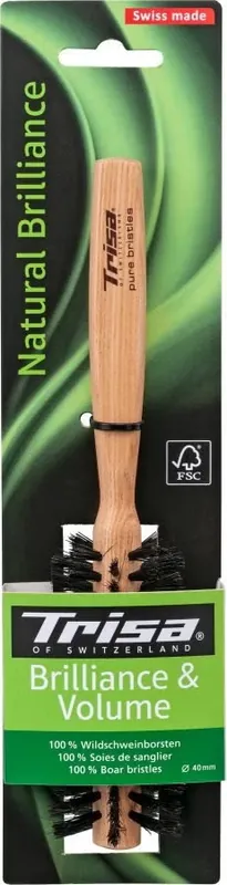 Begrenztes Angebot Natural Brilliance Haarbürste rund Wildschweinborsten