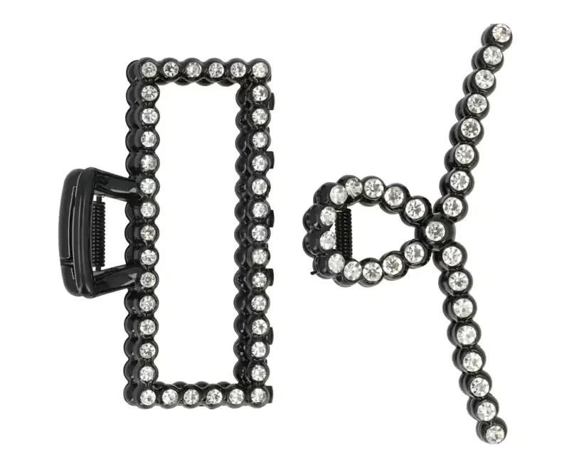 Top-Seller Accessoires Klemme mit Strass schwarz weiss