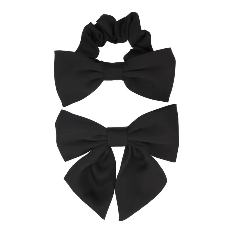 Top-Preis Fashion Maschen Set Scrunchie & Clip schwarz