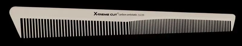 Wochenendangebot Carbon Haarschneidekamm mittel-fein 17.8 cm weiss