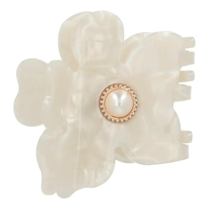 Saisonangebot Fashion Perlen Haarklammer und Scrunchie Set weiss