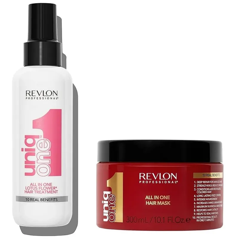 Revlon Uniq One Set All In One Lotus Flower Hair Treatment 150ml + Hair Mask 300ml Geprüft