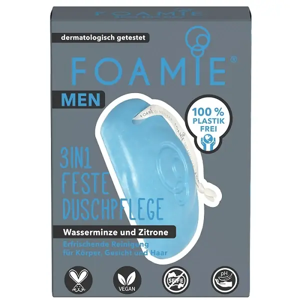 Foamie 3 in 1 Feste Duschpflege For Men - Seas The Day Markenprodukt